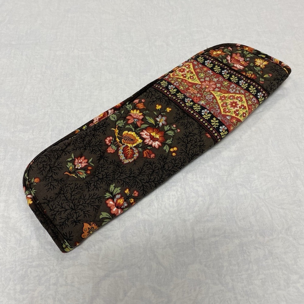 Vera Bradley Curling Iron Sleeve Brown Floral Quilted Travel Case - Picture 2 of 4